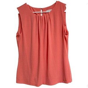Calvin Klein Pink Salamander Blouse Sleeveless- Large NWOT!